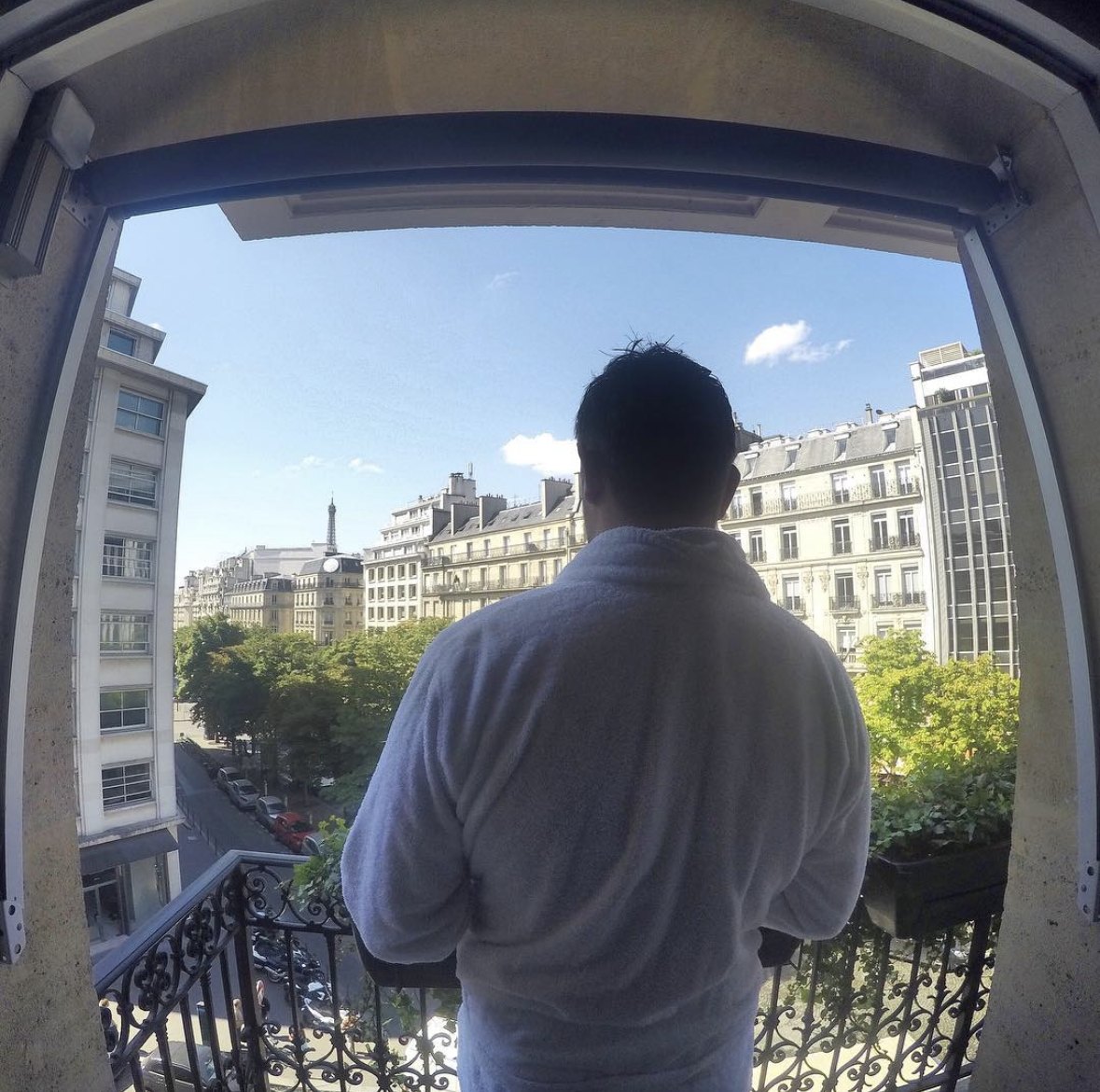 Morning view from a balcony in Paris